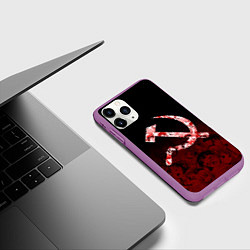 Чехол iPhone 11 Pro матовый СССР АХЕГАО USSR AHEGAO, цвет: 3D-фиолетовый — фото 2