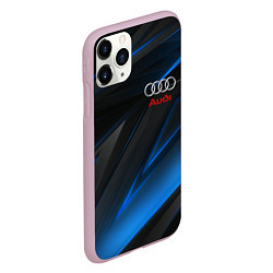 Чехол iPhone 11 Pro матовый AUDI NEON STRIPES GEOMETRY LINE, цвет: 3D-розовый — фото 2