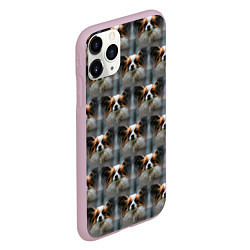 Чехол iPhone 11 Pro матовый Маленькая собачка паттерн, цвет: 3D-розовый — фото 2