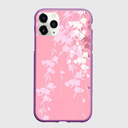Чехол iPhone 11 Pro матовый Цветущая ива, цвет: 3D-фиолетовый