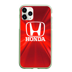 Чехол iPhone 11 Pro матовый Хонда HONDA, цвет: 3D-салатовый