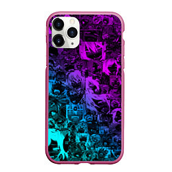 Чехол iPhone 11 Pro матовый AHEGAO NEON GIRL НЕОНОВЫЙ АХЕГАО, цвет: 3D-малиновый