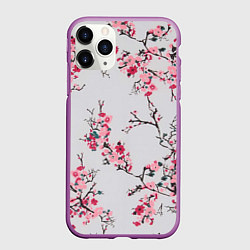 Чехол iPhone 11 Pro матовый Цветущие ветви, цвет: 3D-фиолетовый