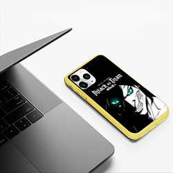 Чехол iPhone 11 Pro матовый АТАКУЮЩИЙ ТИТАН АТАКА ТИТАНОВ ЭРЕН, цвет: 3D-желтый — фото 2