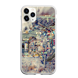 Чехол iPhone 11 Pro матовый Fallout - city, цвет: 3D-белый