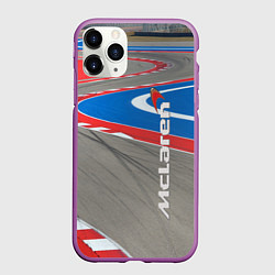 Чехол iPhone 11 Pro матовый McLaren Racing Route, цвет: 3D-фиолетовый