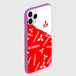 Чехол iPhone 11 Pro матовый Mitsubishi Паттерн, цвет: 3D-фиолетовый — фото 2
