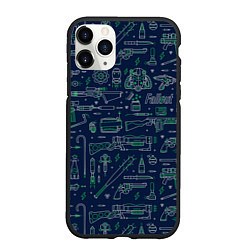 Чехол iPhone 11 Pro матовый Fallout - weapons, цвет: 3D-черный