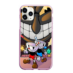 Чехол iPhone 11 Pro матовый Круговая оборона Cuphead, цвет: 3D-розовый