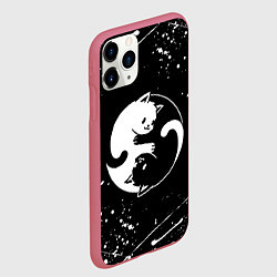 Чехол iPhone 11 Pro матовый ИНЬ ЯНЬ КОТИКИ БРЫЗГИ И НИЧЕГО ЛИШНЕГО, цвет: 3D-малиновый — фото 2