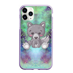Чехол iPhone 11 Pro матовый Маленький серый волк, цвет: 3D-светло-сиреневый