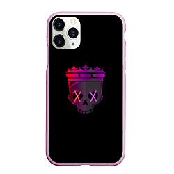 Чехол iPhone 11 Pro матовый Череп с короной Skull with crown, цвет: 3D-розовый