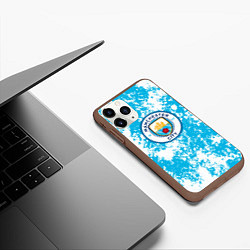 Чехол iPhone 11 Pro матовый Манчестер сити fc, цвет: 3D-коричневый — фото 2