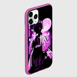 Чехол iPhone 11 Pro матовый Шинобу Кочо силуэт Клинок рассекающего демона, цвет: 3D-фиолетовый — фото 2