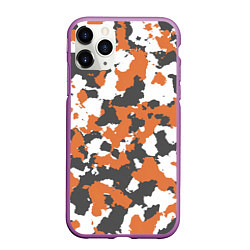 Чехол iPhone 11 Pro матовый Orange Camo, цвет: 3D-фиолетовый