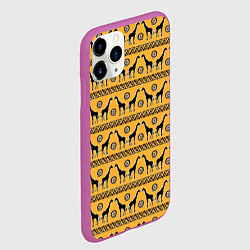Чехол iPhone 11 Pro матовый Жирафы Сафари, цвет: 3D-фиолетовый — фото 2