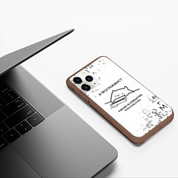 Чехол iPhone 11 Pro матовый КОТ ПРОГРАММИСТ, цвет: 3D-коричневый — фото 2