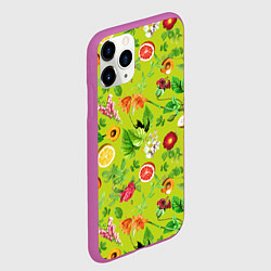 Чехол iPhone 11 Pro матовый Летнее настроение - фрукты, цвет: 3D-фиолетовый — фото 2
