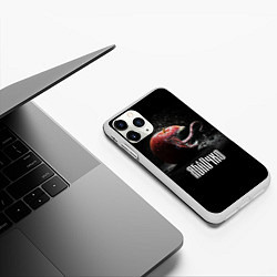 Чехол iPhone 11 Pro матовый Яблочкo с зубами и длинным языком, цвет: 3D-белый — фото 2