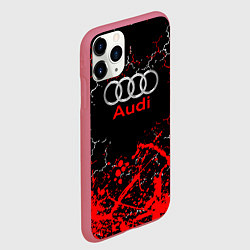 Чехол iPhone 11 Pro матовый AUDI АУДИ брызги, цвет: 3D-малиновый — фото 2