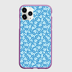 Чехол iPhone 11 Pro матовый Bitcoin деньги, цвет: 3D-фиолетовый