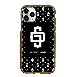 Чехол iPhone 11 Pro матовый Узор Black Dope Street Market, цвет: 3D-коричневый