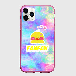 Чехол iPhone 11 Pro матовый Трендовая утя Lalafanfan, цвет: 3D-малиновый