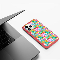 Чехол iPhone 11 Pro матовый Цветки Лотоса, цвет: 3D-красный — фото 2