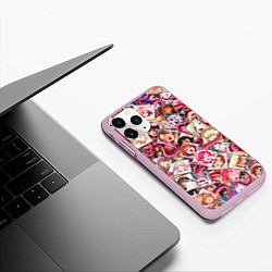 Чехол iPhone 11 Pro матовый Ахегао с щупальцами в цвете, цвет: 3D-розовый — фото 2
