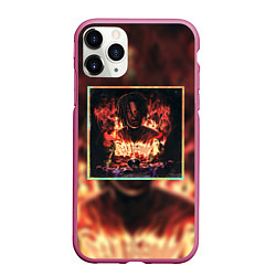 Чехол iPhone 11 Pro матовый Karmageddon Kizaru Альбом Кизару огонь, цвет: 3D-малиновый