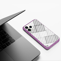 Чехол iPhone 11 Pro матовый Серая клетка, цвет: 3D-фиолетовый — фото 2