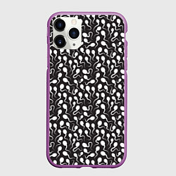 Чехол iPhone 11 Pro матовый Головастики, цвет: 3D-фиолетовый