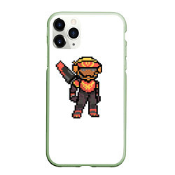 Чехол iPhone 11 Pro матовый Apex Legends Valkyrie Pixel art, цвет: 3D-салатовый