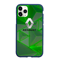 Чехол iPhone 11 Pro матовый RENAULT РЕНО abstraction, цвет: 3D-тёмно-синий