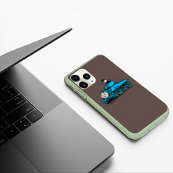 Чехол iPhone 11 Pro матовый Жертва капитализма Паровозик Томас, цвет: 3D-салатовый — фото 2