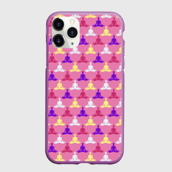 Чехол iPhone 11 Pro матовый Йога - Yoga, цвет: 3D-фиолетовый