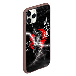 Чехол iPhone 11 Pro матовый Самурай Бусидо Иероглифы Samurai Lightning, цвет: 3D-коричневый — фото 2