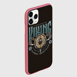 Чехол iPhone 11 Pro матовый Воин - Викинг, цвет: 3D-малиновый — фото 2