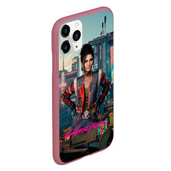 Чехол iPhone 11 Pro матовый Panam Night City, цвет: 3D-малиновый — фото 2