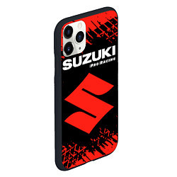 Чехол iPhone 11 Pro матовый СУЗУКИ Pro Racing Следы Шин, цвет: 3D-черный — фото 2