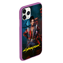 Чехол iPhone 11 Pro матовый Panam Cyberpunk2077 Панам, цвет: 3D-фиолетовый — фото 2