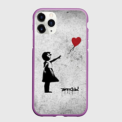 Чехол iPhone 11 Pro матовый Бэнкси Всегда есть надежда There is Always Hope Ba, цвет: 3D-фиолетовый