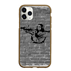 Чехол iPhone 11 Pro матовый Мона Лиза Бэнкси Banksy, цвет: 3D-коричневый