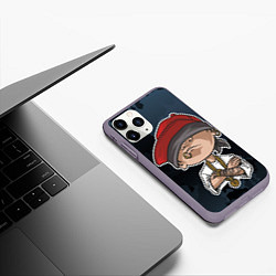 Чехол iPhone 11 Pro матовый Пацанчик с татухами, цвет: 3D-серый — фото 2