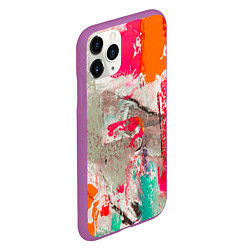 Чехол iPhone 11 Pro матовый Кляксы Моцарта, цвет: 3D-фиолетовый — фото 2