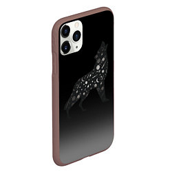 Чехол iPhone 11 Pro матовый Звездный черный волк, цвет: 3D-коричневый — фото 2