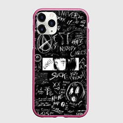 Чехол iPhone 11 Pro матовый Аниме Анархия eyes love, цвет: 3D-малиновый