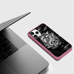 Чехол iPhone 11 Pro матовый Рыба и якорь, цвет: 3D-малиновый — фото 2