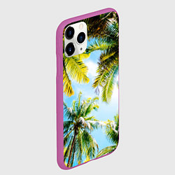 Чехол iPhone 11 Pro матовый Пальмы под солнцем, цвет: 3D-фиолетовый — фото 2