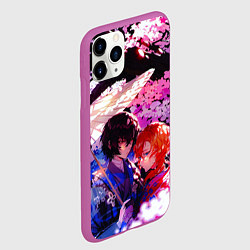 Чехол iPhone 11 Pro матовый Чуя и дазай проза бродячих псов, цвет: 3D-фиолетовый — фото 2